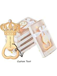 1/10/16个装定制开瓶器，可定制文字，金色水钻皇冠设计，附赠礼盒，适用于圣诞节、新年、万圣节、生日、派对、家庭聚会、婚礼等场合，是个性化礼品、厨房和酒吧用品的理想之选，也是送给朋友、亲戚、家人的理想礼物，厨房必备，尽享奢华。 - 金色 - 查看 7