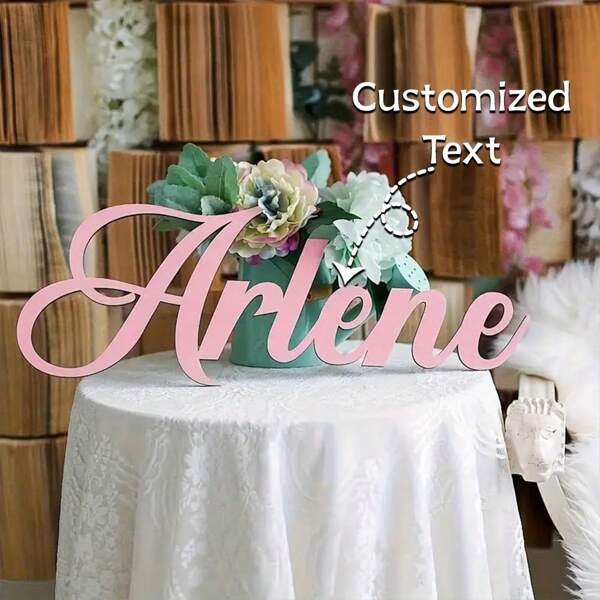 1pc Customized Wooden Name Plate, Personalized Gift, Customizable Name, Multiple Colors And Styles, Modern Wall Art Decor, No Power Needed, Unique Room & Home Decoration, Ideal For Anniversary, Birthday, Wedding, Halloween, Christmas,Customized Signs & Plaques,Warm Ambience,Warm Ambience, Autumn Home Refresh, Scandinavian Cozy Home