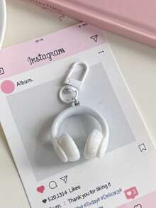 1pc Minimalist Cool Stereo Headphone Keychain, Creative Casual Style Backpack Pendant, Gift For Friends - Multicolor - View 6