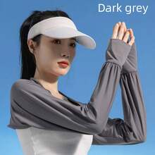 1pc New Ice-Sleeved Women's Sun Protection, Loose Summer UV Protection, Ice Silk Arm Sleeves, Driving Gloves, Hand Sleeves And Arm Guards - Multicolor - View 10