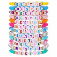 12pcs/Set Boho Heart & Letter Colorful Beaded Bracelets For Women Girls, Festival & Holiday Gift