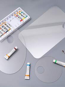 1 pièce/2 pièces Palette acrylique transparente pour aquarelle, peinture à l'huile, nail art et maquillage Rentrée scolaire