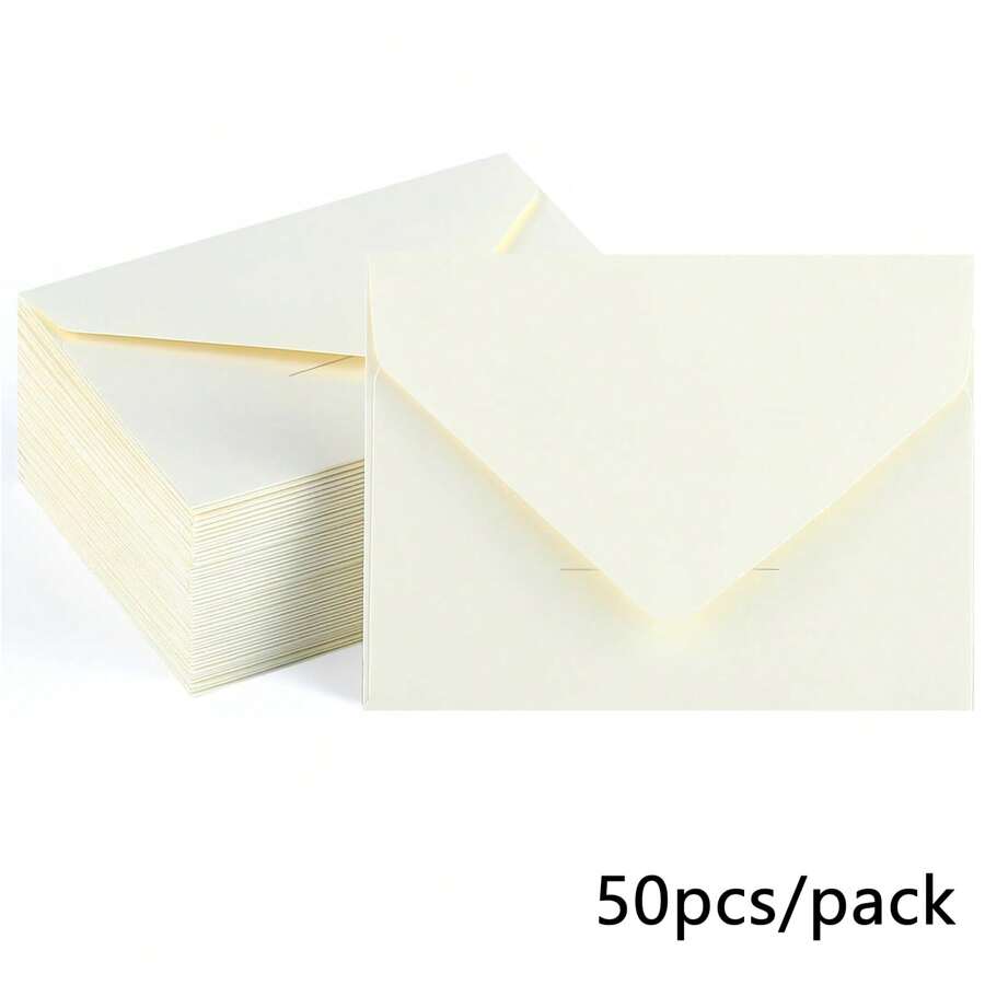 50 Stück weiße Mini Umschläge 10,5cm x 7cm - kleine Geschenkkarten Umschläge für Hochzeiten, Babypartys, Dankeskarten, RSVP-Karten, Fotos und alles Rund um den Schulbeginn