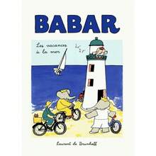 卡通大象巴巴尔家庭汽车可爱瑜伽动漫海报和印刷品帆布印刷墙壁艺术画儿童房装饰可选框架 - 彩色 - 查看 12