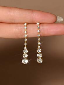 Pendientes de cristal geométrico con borla brillante aptos para uso en fiestas de cumpleaños, bodas y ocasiones especiales de las damas
