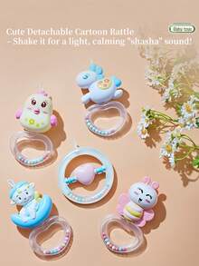 1个可爱动物造型ABS材质遥控灯光音乐婴儿床铃，带投影和舒缓夜灯，卡通风格，适合睡前/放松，是婴儿洗礼/新生儿/节日礼物的理想之选。 - 彩色 - 查看 9