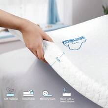DualLayer 2 Inch Memory Foam Mattress Topper Double Bed Orthopedic Bed Topper With Breathable Washable Cover Cooling Soft For Back Pain 135x190x5cm - White - View 5