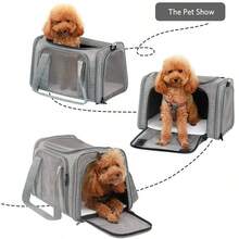 1pc Multipurpose Pet Carrier (Available In Multiple Sizes), Dog/Cat Handbag, Pet Carrier, Cat/Dog Cage, Convenient Shoulder Sling Cat Backpack, Breathable Dog Tote Bag, Suitable For Outings/Travel/Vet/Airport - Grey - View 6