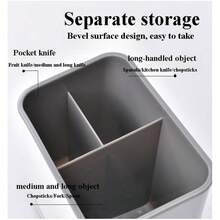 1pc Kitchen Utensil Drainer Rack, Cutlery Organizer Box, Drainage Rack, Made Of PP Material, Detachable, 3-Tier, Suitable For Kitchen And Dining Room, Can Be Used To Store Chopsticks, Forks, Spoons, Sponges, Brushes - Multicolor - View 4