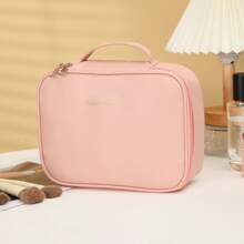 1 Peça Necessaire de Maquiagem Desmontável Multicamadas, Bolsa de Maquiagem de Couro Sintético à Prova d'Água de Grande Capacidade, Bolsa para Pincéis de Maquiagem Removível, Organizador Portátil de Viagem para Batom e Cosméticos, Adequado para Cosméticos e Artigos de Higiene Pessoal Durante a Viagem