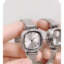 1 Piece Of Women's Mesh Strap With Simple Bar Scale Dial, Casual And Fashionable Quartz Watch, Suitable For Daily Matching, Birthdays, Anniversaries, And Holiday Gifts.Watch For Women,Luxury Ladies' Watch