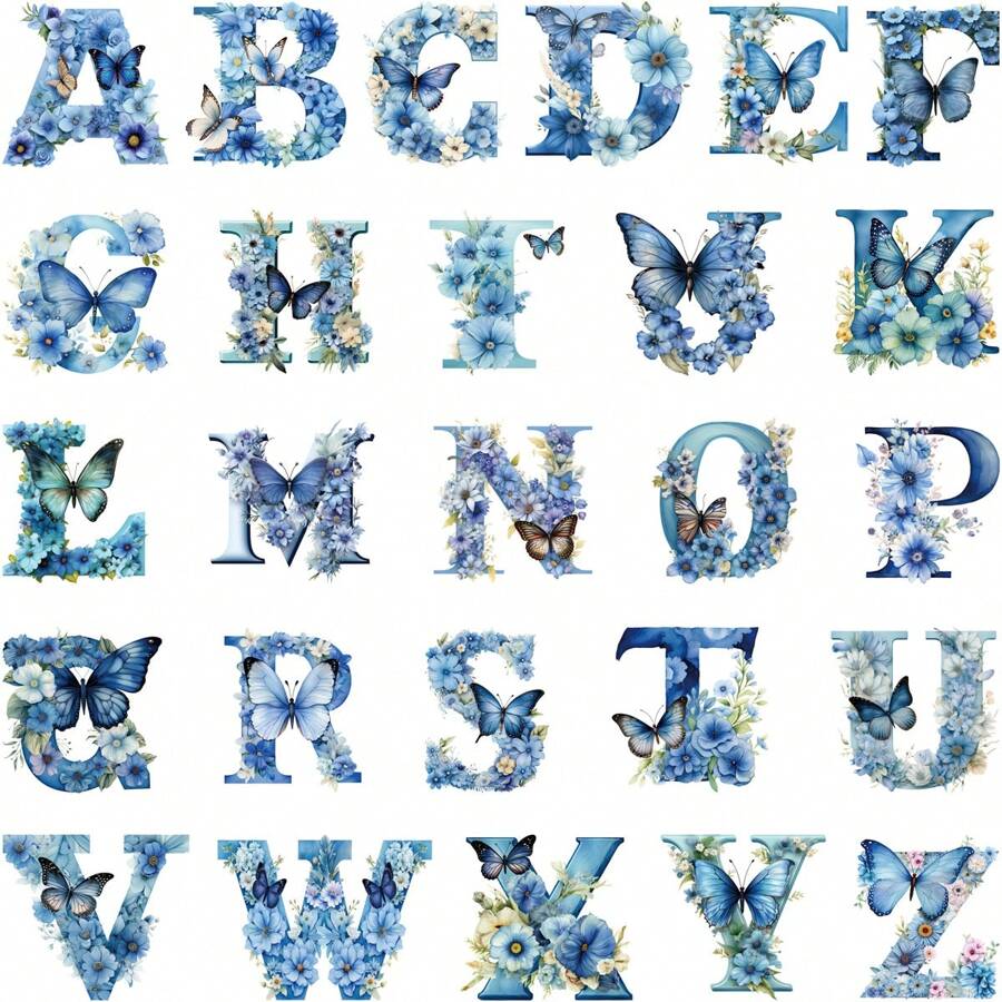 26 piezas de pegatinas termo-transferibles con letras del alfabeto y números para decoración de tela, manualidades de ropa, parches para planchar en casa, diseño lindo de mariposa, en dorado metálico, negro y blanco, a prueba de agua