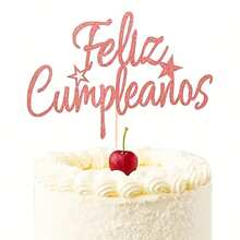 1pc Feliz Cake Topper - Spanish Feliz Cake Decoration, Happy Birthday Cake Topper, Fiesta Theme Party Cake Decoration Supplies