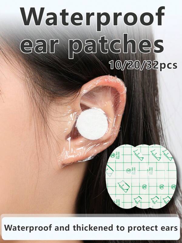 10/30 peças, adesivos auriculares à prova d'água, orelhas à prova d'água, macios e agradáveis à pele, proteção auricular, alta ductilidade, fáceis de enrolar nas orelhas, envolvimento total e não vaza água facilmente