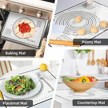 硅胶烘焙垫，1 包硅胶面团揉面垫，防滑，适用于火锅/饼皮/披萨/饼干/面包烤箱内衬厨房台面