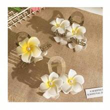 1pc Women Premium Plumeria Flower Hair Clip, Bun Shaper Boho Casual Hair Accessory Hair Claws Claw Clips Hair Clips Hair Jaw Clip Hair Clamps Hair Clutch Hair Catcher Clip