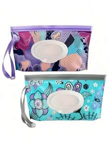 2pcs/Pack Baby Wipes Refill Bags, Portable Flip-Top Wet Wipes Pouches, Self-Sealing Wipes Storage Bags (Random Color & Style)