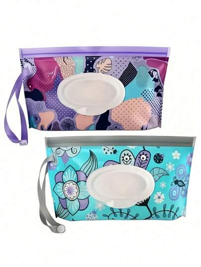 1pc/2pcs Quantity Optional Wet Wipes Refill Bag, Baby Wet Wipes Packaging Bag, Portable Flip-Top Dispenser, Self-Sealing Wet Wipes Refill Bag (Random Color/Style, 1pc For Single, 2pcs For Standard Size, Wet Wipe Height Should Not Exceed 6cm)