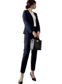 Pants Suits For Women, 2-Piece Set, Tapered Pants, Suit, Coat, Long Pants, Jacket, Top And Bottom Set, Setup, Office Wear, Pants, Formal, Casual, Long Sleeves, Spring, Summer, Autumn, Winter, Kindergarten Entrance Ceremony, School Entrance Ceremony, Kindergarten Graduation Ceremony, Commuting
