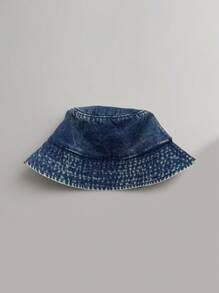 Raw Hem Bucket Hat Letter Label Basin Hats Stylish Versatile Lightweight Fisherman Hats(NA&AN Random Letters) -1