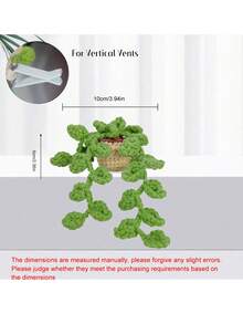 1pc Handmade Knitted Car Air Vent Hanging Basket, Car Decor Vent Clip Ornament, Gift, Air Vent Planter