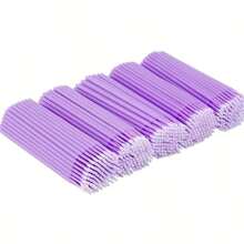 500 piezas de micro cepillos para extensiones de pestañas y maquillaje - Cabezas de cepillo de precisión de 2,0 mm, cerdas blancas esponjosas, herramientas y accesorios de cosmética, aplicación de maquillaje | Diseño de mango elegante | Cerdas sintéticas duraderas