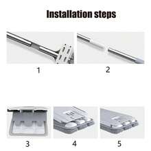 42cm加宽不锈钢平板拖把家用免手洗旋转拖把干湿两用可更换拖把垫玻璃清洁用品