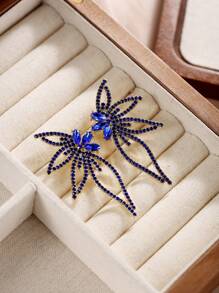 1 Pair Fashion Exaggerated Crystal Butterfly Dangle Earrings, Classic European And American Style Jewelry For Women