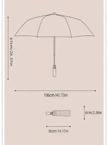 1pc Fully Automatic Jumbo Umbrella, Weather-Proof Black Coating UV Protection Folding Dual-Purpose Sun & Rain Umbrella, Suitable For Outdoor Travel Use - Multicolor - View 2