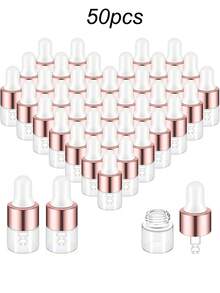 50/30/20/10/5/1pcs 1ml Gold Mini Brown Screw Cap Glass Bottle, Suitable For Essential Oils, Lab Chemicals And Perfumes - Gold - View 21