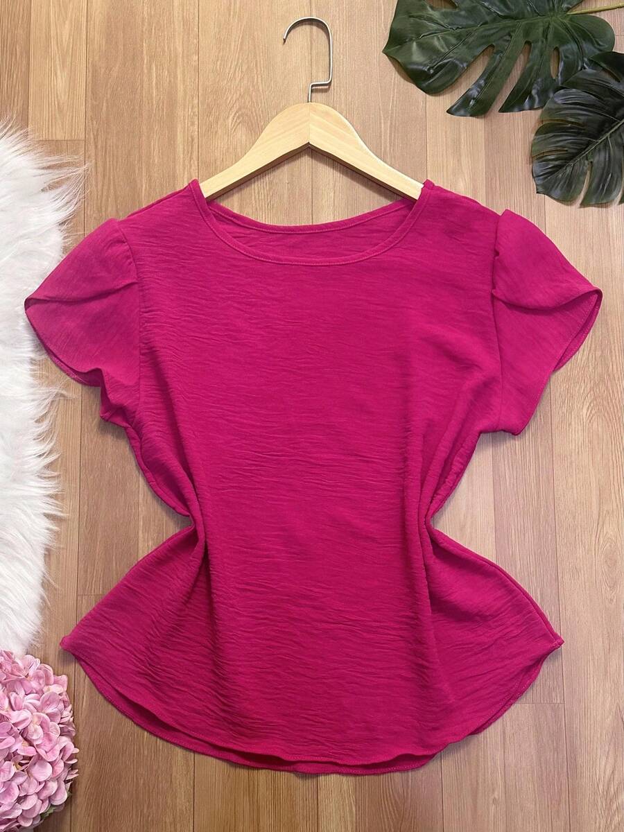 yiang blusa duna moda feminina chic - Pink - Visão 1
