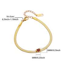 1 Peça Elegante Pulseira de Corrente de Cobra com Coração de Zircônia para Mulheres, Pulseira de Aço Inoxidável À Prova d'Água, Joias, Presentes de Aniversário e Casamento
