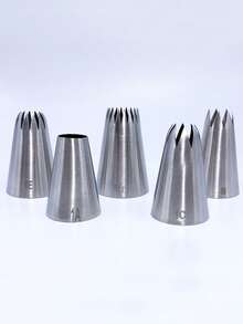4件/5件不锈钢304纸杯蛋糕奶油裱花嘴套装，蛋糕装饰奶油喷嘴，DIY烘焙工具，烘焙用品纸杯蛋糕装饰