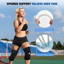 Compression Knee Brace Side Stability Breathable Adjustable Knee Support Suitable For Weightlifting Basketball Running Hiking Fitness Cycling - Black - View 3