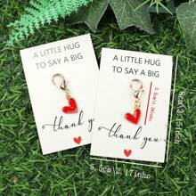 Women's Heart Design Alloy Keychain With Personalized Note - Golden Charm, Cartoon Heart, Thank You Gift For Teacher, Girlfriend, Mom, Best Friend | Personalized Gift | Ideal For Christmas Car Accessories Cute Goth Y2k Bag Accessories Lanyards With Id Holder Car Accessories Bag Charms