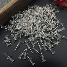 100 Peças Conjunto Variado de Tachinhas Multicoloridas, Tachas de Plástico, Alfinetes de Fixação para Quadro de Cortiça, Suprimentos Escolares e de Escritório, De Volta às Aulas
