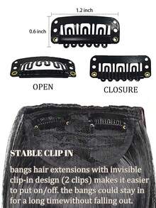 6inch Synthetic Fake Air Bangs Clip In Hair Extensions Fake Fringe False Hairpiece For Women Clip In Bangs Fake Hair - Multicolor - View 4