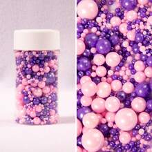 3oz/85g Pearl Sugar Sprinkles, For Cake Decoration, DIY Cake Decorating, Mixed With Metallic Sugar Sprinkles, Suitable For Cakes, Candies, Cupcakes, Macarons, Ice Cream And Various Decorations, Also Applicable For Weddings, Valentine's Day, Halloween, Christmas And Other Occasions, For Decoration Only, Not Edible - Multicolor - View 11