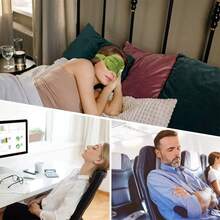 3D 悲伤青蛙睡眠面罩天然睡眠眼罩有降噪耳塞和眼部冰袋可供选择，遮光眼罩女士男士柔软便携式眼罩旅行眼罩 - 绿色表情青蛙眼罩，睡眠眼罩，超柔软睡眠眼罩，适合办公室午睡、飞机和旅行。 - 彩色 - 查看 5