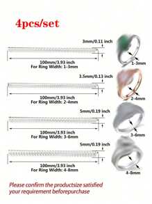 Juego de 4 piezas de ajustador de talla de anillo de 4 tamaños para anillos sueltos, calibrador de joyería, protector, espaciador, ajustador, apretador espiral de silicona