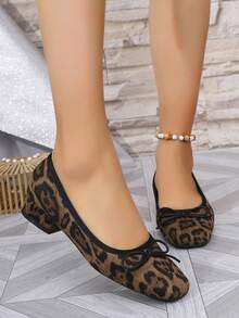 2025 仿鹿皮绒面革柔软蝴蝶结百搭透气软底平底鞋 - 彩色 - 查看 6