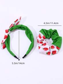 Set de 2 buc bentiță cu căpșuni/avocado, arcuri de păr pentru fete drăguțe, accesorii de păr de vară pentru purtare zilnică