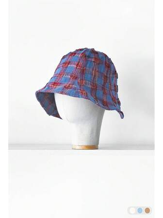 1 件女士复古豹纹渔夫帽，通风露背，做旧格子图案，艺术美感，多功能春夏防晒帽，适合度假和露营