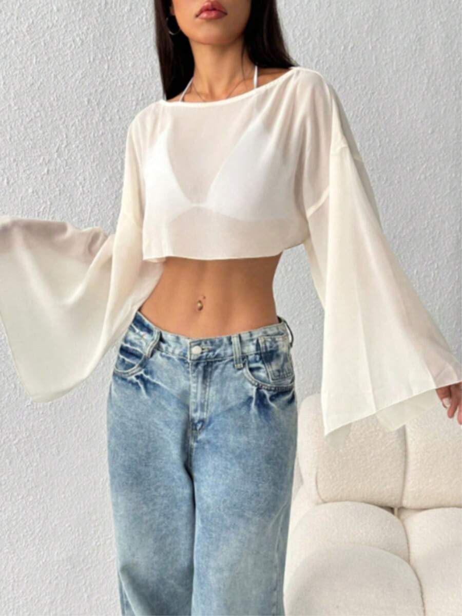 Women Tops - 白色 - 查看 1