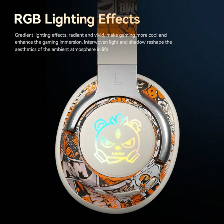 Reletech سماعات رأس لاسلكية بلوتوث T12 بتصميم جراف...