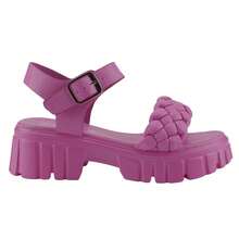 BELOVELY[High-2]Platform  Sandals For Women - Open Toe One Band Buckle Ankle Sandals Strap Block Heel Fashion Summer - Hồng - Xem 3