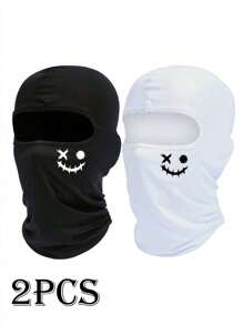 Musion 1pc Halloween Smile Face Print Ski Mask Balaclava Face Mask For Men Women UV Protection Windproof Scarf For Snowboard Motorcycle Skull Skeleton