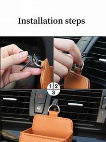 1/2 szt. Wielofunkcyjne pudełko do przechowywania w otworze wentylacyjnym samochodu ze skóry PU z małym uchwytem montażowym - trwały i stylowy design, dużo miejsca na akcesoria, idealne do przechowywania małych przedmiotów w samochodzie, służące jako uchwyt na telefon itp., poprawiające wrażenia z jazdy Sun Travel Cool