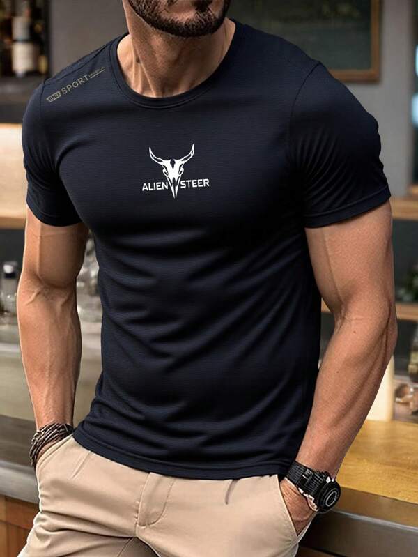 [High End Quality]Men's Summer Ice Silk Stretch Short - Sleeves | Outdoor Running And Fitness Sports Short - Sleeves | Cool, Comfortable, Lightweight, Quick - Drying, And Stylish Printed T - Shirts | Highly Elastic, Cool, And Breathable Gym And Sports T - Shirts | Lightweight, Sweat - Wicking, And Quick - Drying Short - Sleeves | Perfect Gift For Boyfriend Or Husband