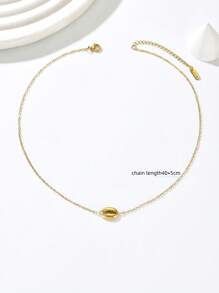 1pc Minimalist Stainless Steel Shell Necklace For Women, Versatile Beach Resort Style